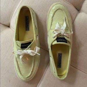 Sperry Lime Green Sequin Topsiders